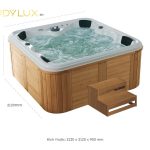 Kích thước bồn tắm jacuzzi massage acrylic rudylux rd-1005 vuông độc lập