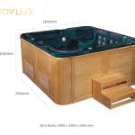 Kích thước bồn tắm jacuzzi massage acrylic rudylux rd-2209 vuông độc lập