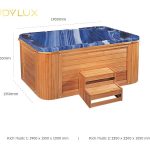 Kích thước bồn tắm jacuzzi massage acrylic rudylux rd-9175 chữ nhật độc lập