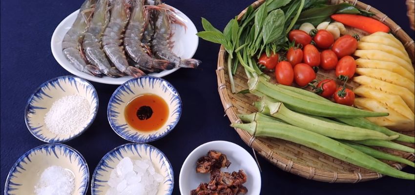 Cách Nấu Canh Chua Tôm Chuẩn Vị Nam Bộ, Thơm Ngon Bổ Dưỡng 2 - Nguyen Lieu Nau Mon Canh Chua Tom
