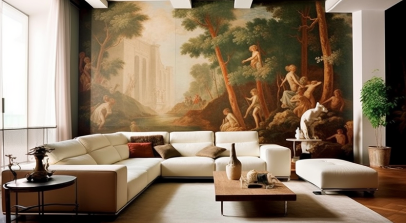 trang trí phòng khách bằng tranh treo tường