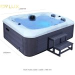 Kích thước bồn tắm jacuzzi massage acrylic rudylux rd-808c chữ nhật độc lập