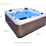 Kích thước bồn tắm jacuzzi massage acrylic rudylux rd-8103b chữ nhật độc lập