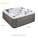 Kích thước bồn tắm jacuzzi massage acrylic rudylux rd-8175 vuông độc lập