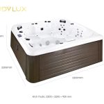 Kích thước bồn tắm jacuzzi massage acrylic rudylux rd-879 vuông độc lập