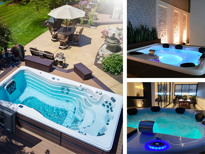 Spa 5 sao, Resort, Villa và Siêu biệt thự là những đối tượng sử dụng bồn sục Jacuzzi và Bể bơi spa ngoài trời