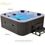 Kích thước bồn tắm jacuzzi massage acrylic rudylux rd-092c vuông độc lập