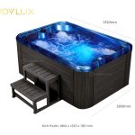 Kích thước bồn tắm jacuzzi massage acrylic rudylux rd-095c chữ nhật độc lập