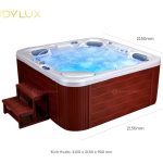Kích thước bồn tắm jacuzzi massage acrylic rudylux rd-594 vuông độc lập
