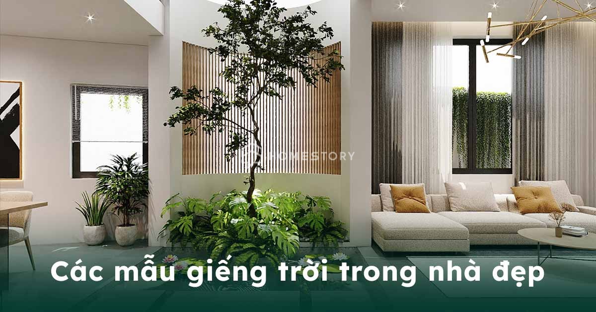 Nội, ngoại thất: Giếng Trời Bên Hông Nhà: Mang Ánh Sáng Tự Nhiên Vào Không Gian  Mau-gieng-troi-trong-nha-thumb